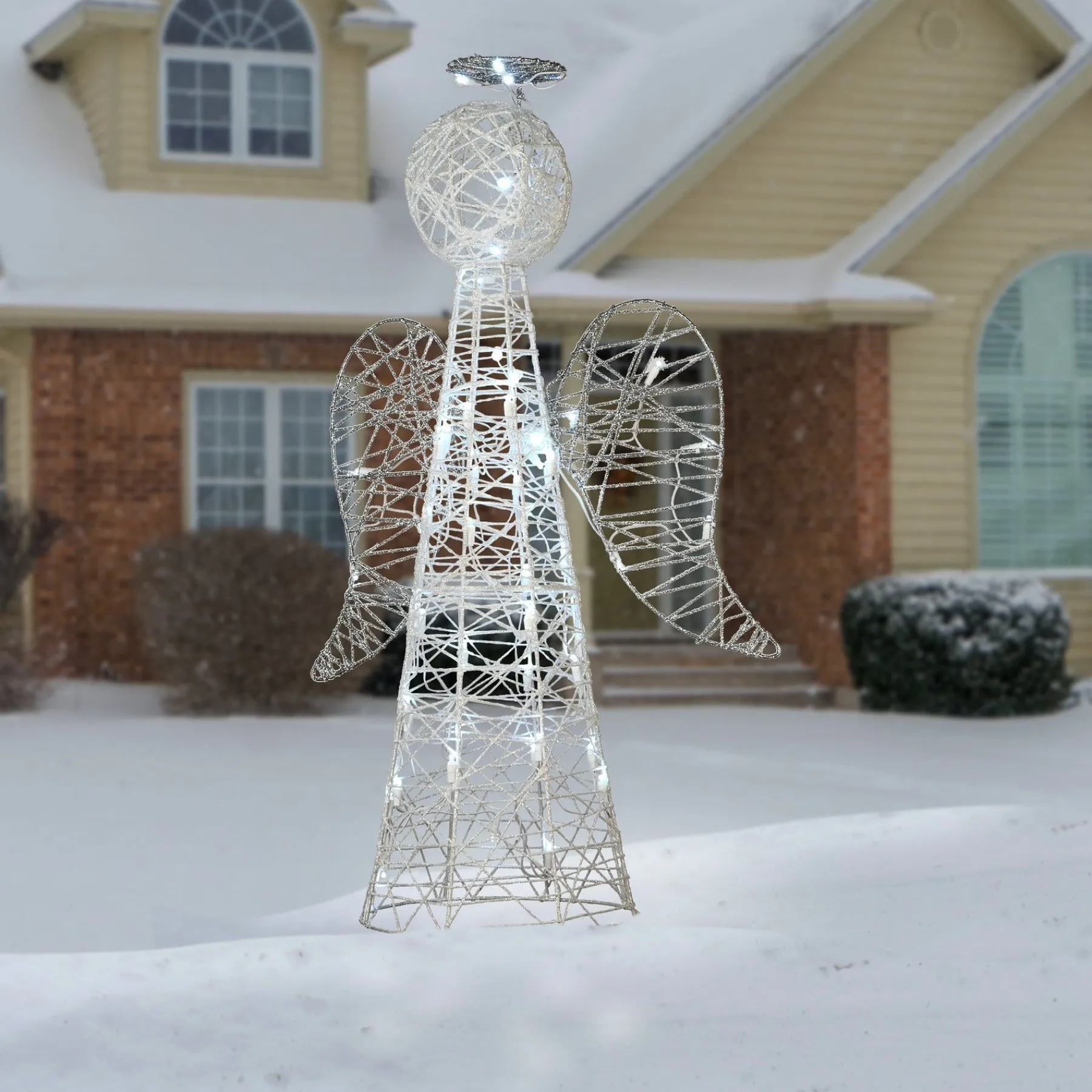 Christmas Outdoor Accessories-National Tree Company 36" Angel Cone Tree With Led Lights