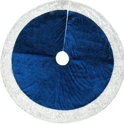 Christmas Tree Skirt-National Tree Company 52" Arctic Lights Collection Navy And Silver Tree Skirt