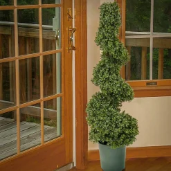 Topiaries / Shurbs-National Tree Company 44" Artificial Boxwood Spiral Topiary
