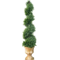 National Tree Company Potted Plants^54" Artificial Juniper Slim Spiral