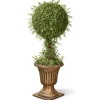 Topiaries / Shurbs-National Tree Company 36" Artificial Mini Tea Leaf 1 Ball Topiary In Urn