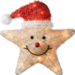Christmas Accessories-National Tree Company 18" Battery Operated Smiling Yellow Star