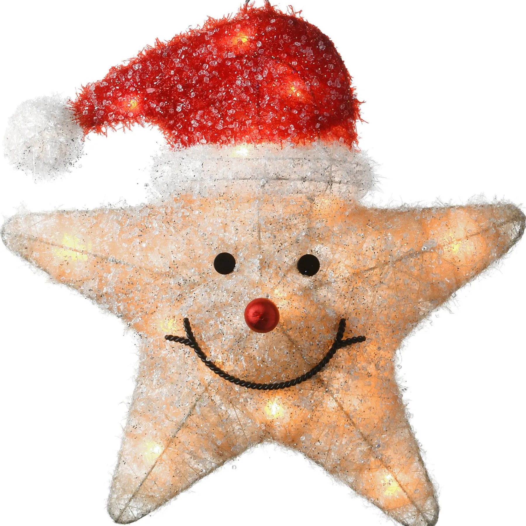 Christmas Accessories-National Tree Company 18" Battery Operated Smiling Yellow Star