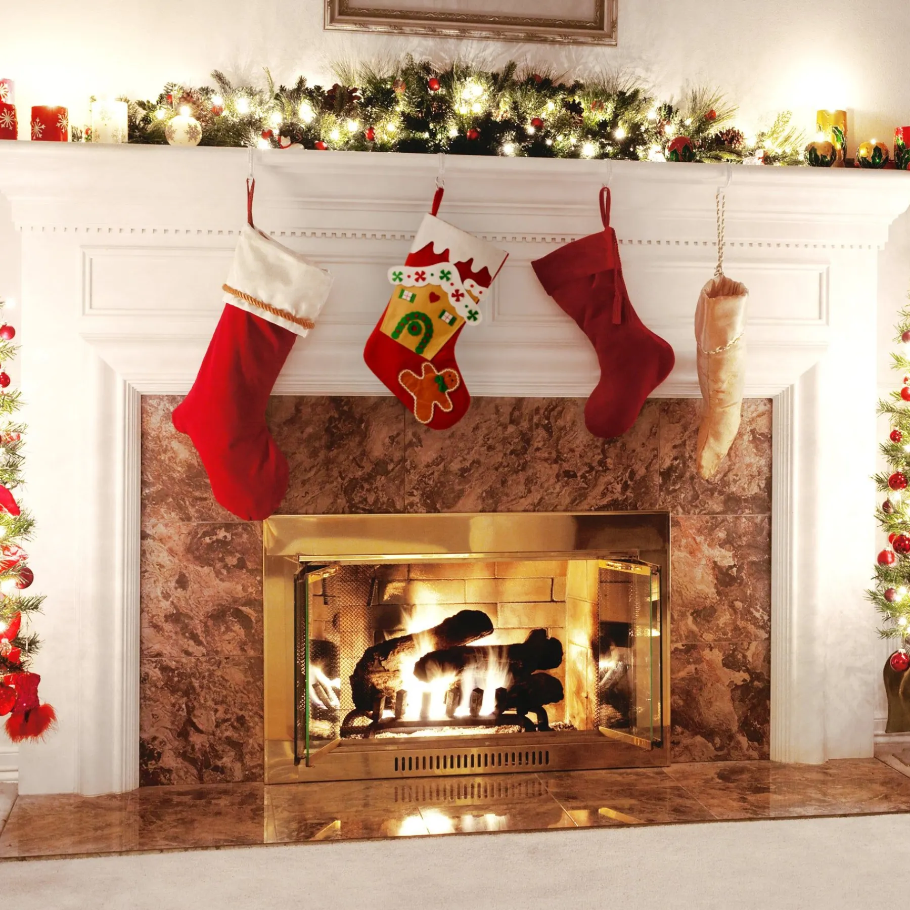Christmas Accessories-National Tree Company 20" Be Merry Collection Gingerbread House Stocking