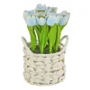 National Tree Company Flower Bouquets^10" Blue Tulip Bouquet In Metal Pot