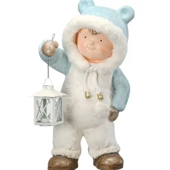 Christmas Accessories-National Tree Company 17" Boy In Snowsuit Candleholder Figuerine
