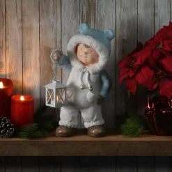 Christmas Accessories-National Tree Company 17" Boy In Snowsuit Candleholder Figuerine