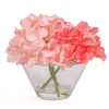 Flower Bouquets-National Tree Company 8" Coral Hydrangea Bouquet In Glass Vase