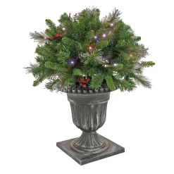 Christmas Greenery-National Tree Company 24" Crestwood® Spruce Porch Bush With Twinkly Led Lights