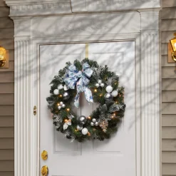 25" To 36" Wreath-National Tree Company 32" Decorative Collection Ornament Wreath With Clear Lights