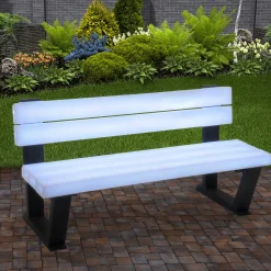 Outdoor Lawn Decor-National Tree Company 57" Dynamic Illuminations Park Bench With Multi-Function Led Lights