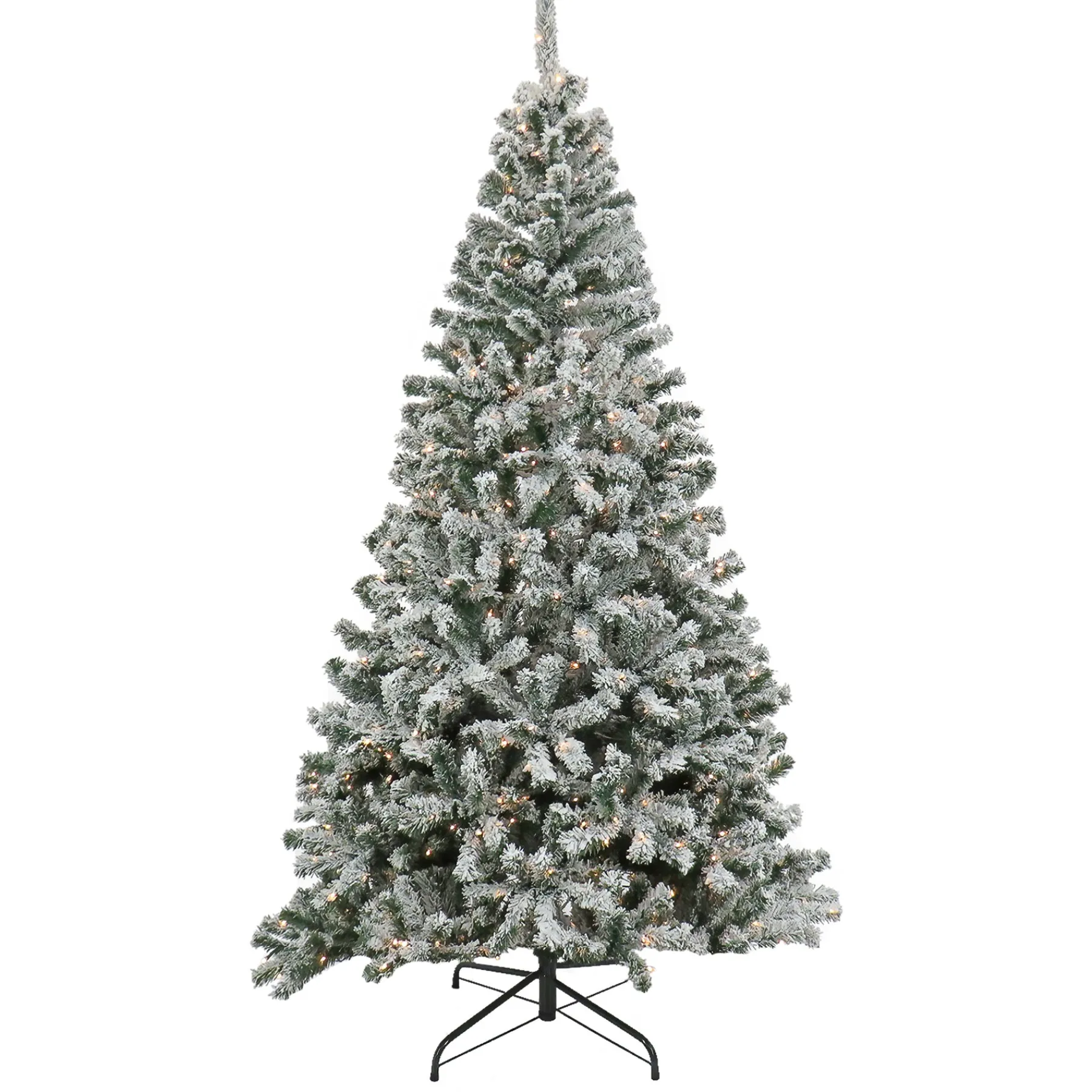 National Tree Company Slim^7.5 Feet Pre-Lit Artificial Frosted Bonnyville Spruce Hinged Tree, 700 Clear Lights- Ul