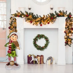 Christmas Accessories-National Tree Company 36" Fiddle Playing Pixie Elf With Multicolor Lights