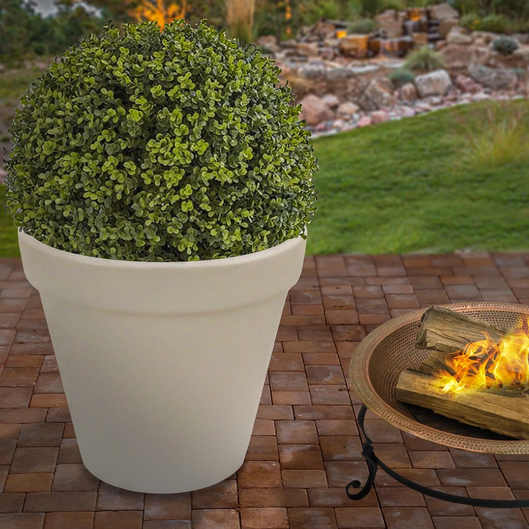 Outdoor Lights-National Tree Company 32" Flower Planter Pot With Color Changing Led Lights, Remote Control