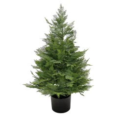 Topiaries / Shurbs-National Tree Company 3 Ft. Artificial Cypress Tree In Nursery Pot