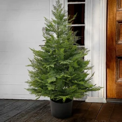 Topiaries / Shurbs-National Tree Company 3 Ft. Artificial Cypress Tree In Nursery Pot