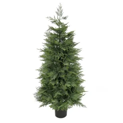 Topiaries / Shurbs-National Tree Company 5 Ft Artificial Cypress Tree In Nursery Pot
