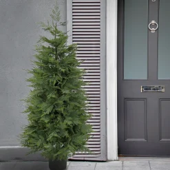 Topiaries / Shurbs-National Tree Company 5 Ft Artificial Cypress Tree In Nursery Pot