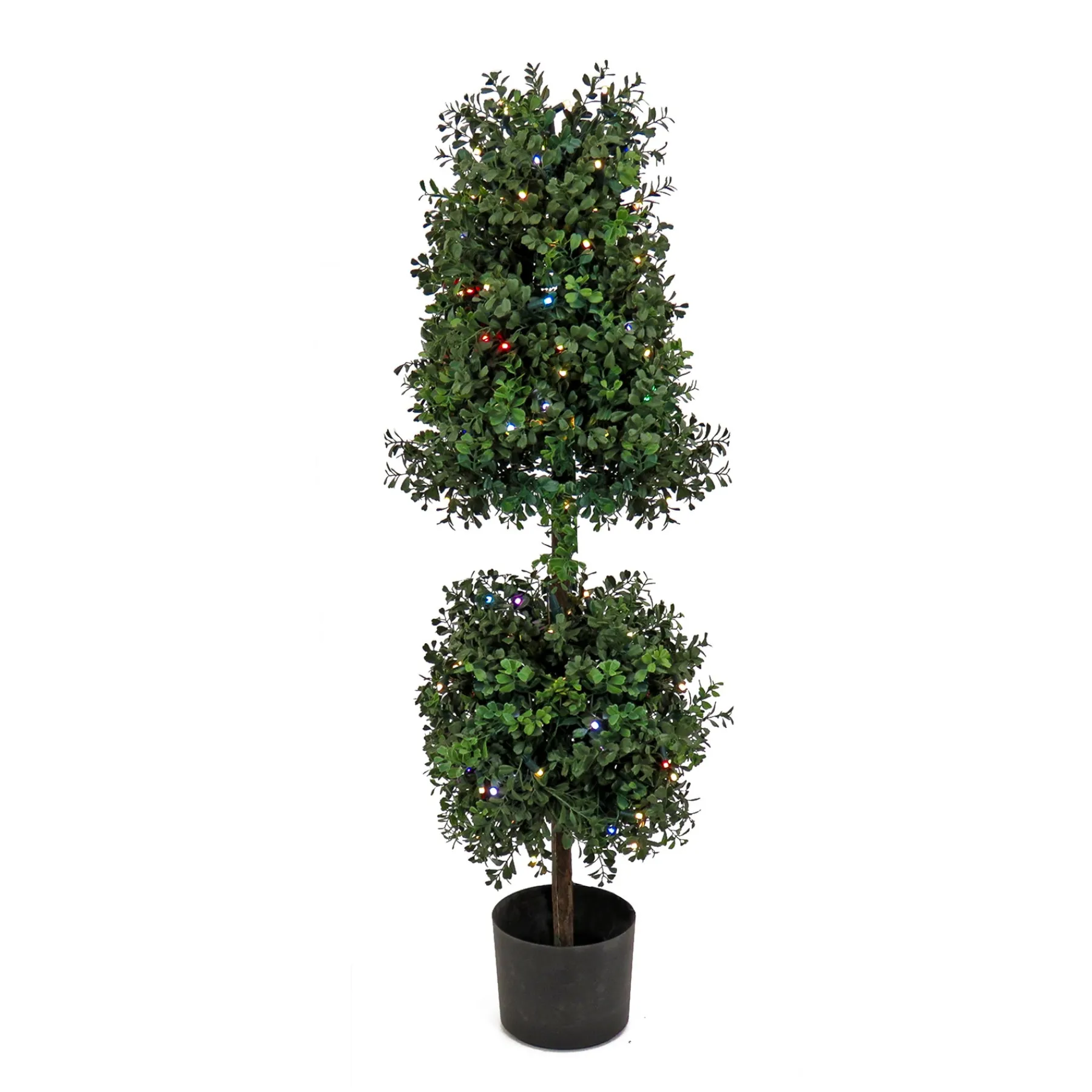 National Tree Company Topiaries / Shurbs^4 Ft. Boxwood Cone And Ball Topiary With Multi-Function Led Lights
