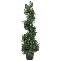 National Tree Company Topiaries / Shurbs^4 Ft. Boxwood Spiral Topiary With Multi-Function Led Lights