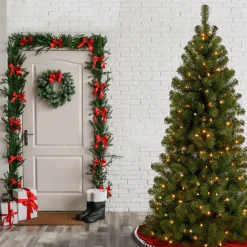 7Ft - 9Ft-National Tree Company 7 Ft. Canadian Grande Fir Tree With Clear Lights