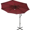 Outdoor Umbrella-National Tree Company 10 Ft. Cantilever Umbrella With Solar Power Led Lights, Red