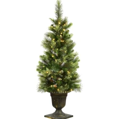 National Tree Company Slim^45 Ft Carolina Pine Entrance Tree With Battery Operated Led Lights