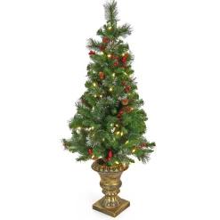 Slim-National Tree Company 4 Ft. Crestwood Spruce Entrance Tree With Warm White Led Lights