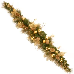 Christmas Greenery-National Tree Company 6 Ft Decorative Collection Elegance Swag With Clear Lights