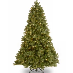 National Tree Company Slim^7.5 Ft Downswept Douglas Fir Tree With Dual Color Led Lights