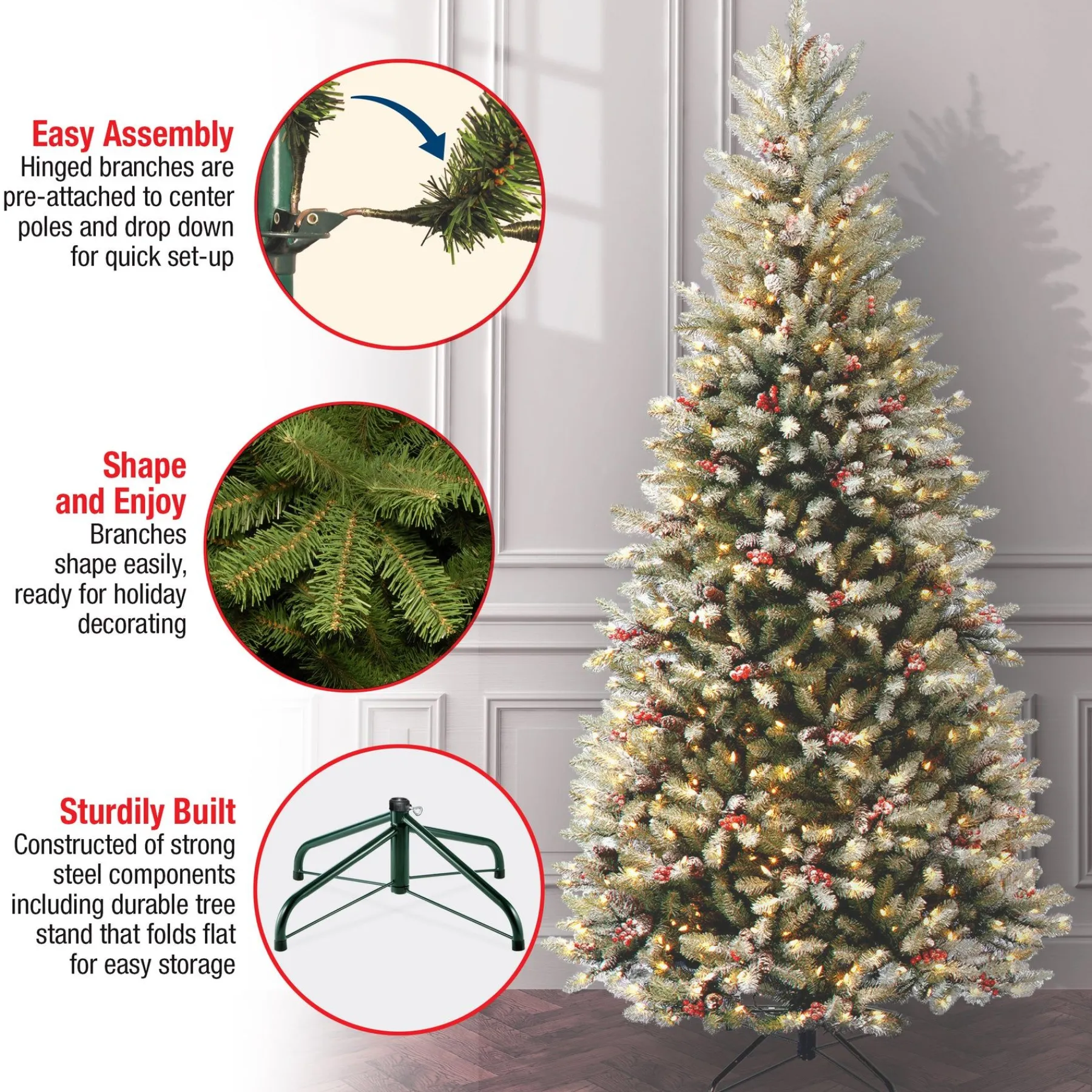 Slim-National Tree Company 7.5 Ft. Dunhill(R) Fir Slim Tree With Clear Lights