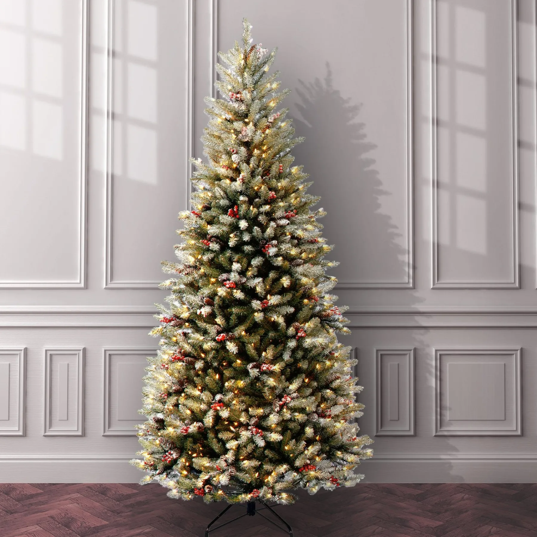 7Ft - 9Ft-National Tree Company 7.5 Ft. Dunhill(R) Fir Slim Tree With Clear Lights
