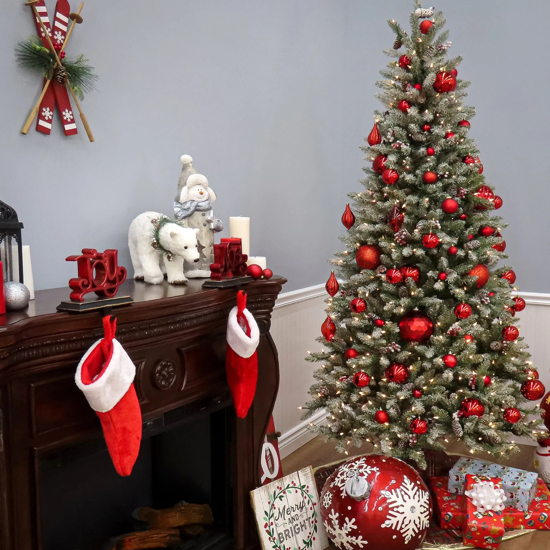 7Ft - 9Ft-National Tree Company 7.5 Ft. Dunhill(R) Fir Slim Tree With Clear Lights