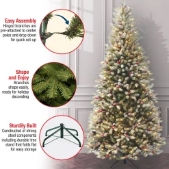 7Ft - 9Ft-National Tree Company 7.5 Ft. Dunhill(R) Fir Slim Tree With Clear Lights