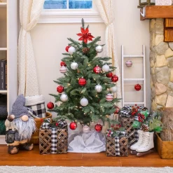 Clear-National Tree Company 3 Ft. Evergreen Pathway Tree With Clear Lights