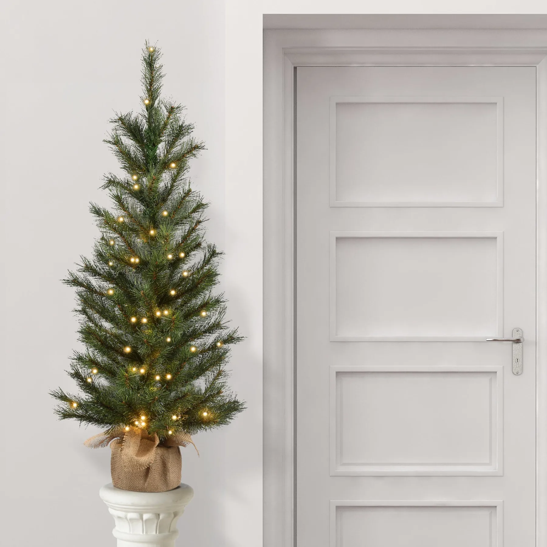 National Tree Company Full^4 Ft Frosted Ontario Pine Tree With Battery Operated Lights
