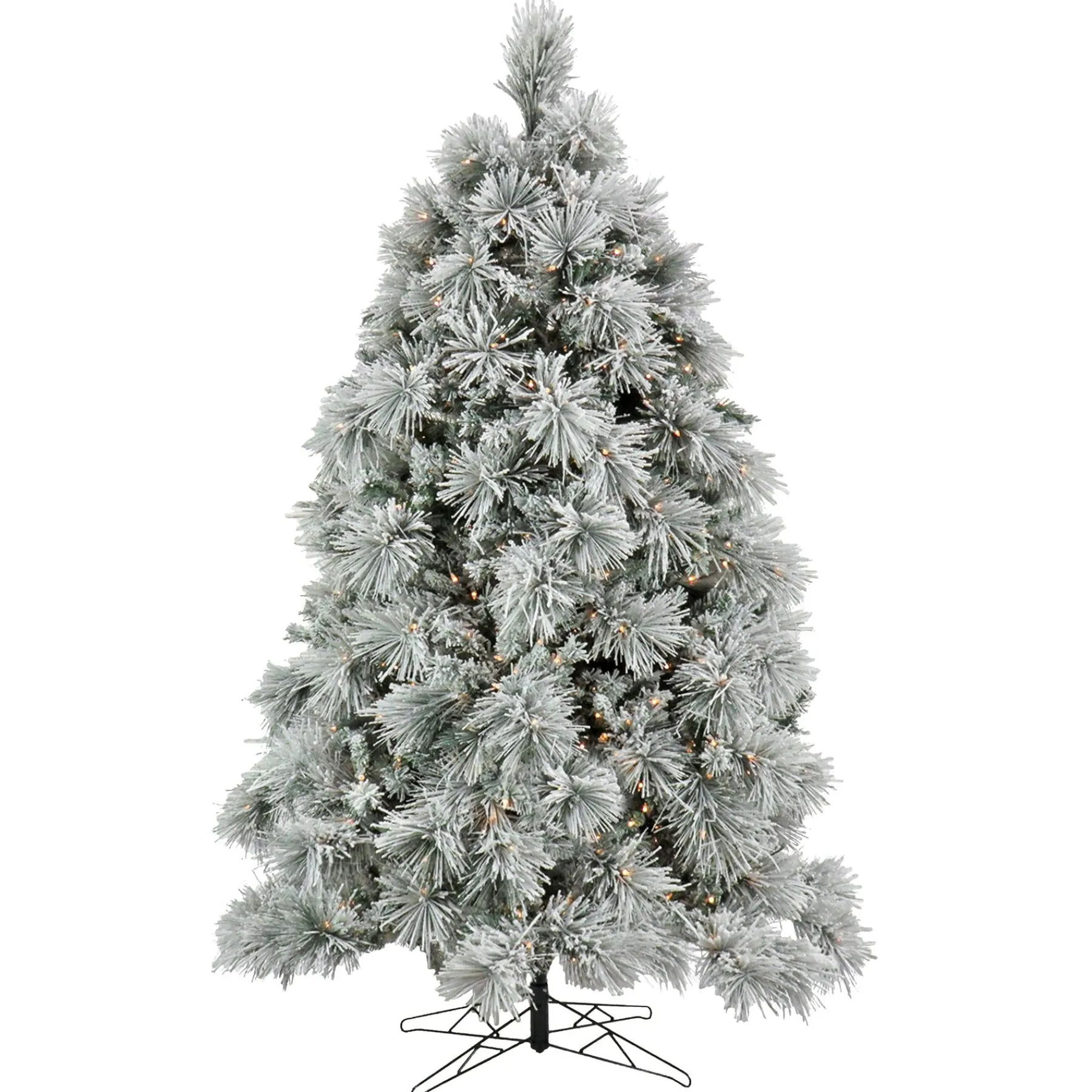 Full-National Tree Company 7.5 Ft. Hgtv Home Collection Pre-Lit Flocked Bavarian Pine Tree
