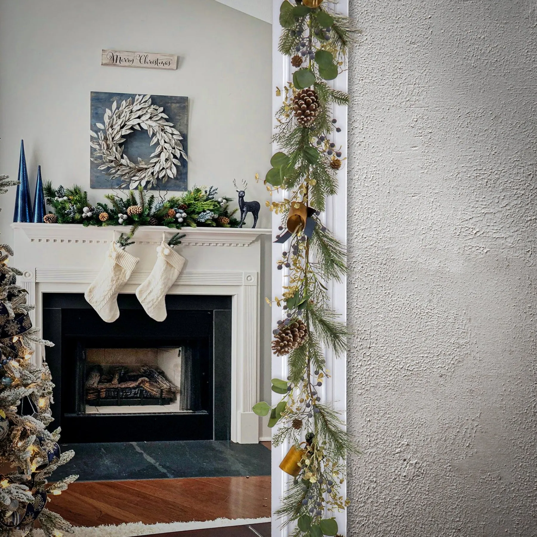 3' To 6' Garland-National Tree Company 6 Ft. Hgtv Home Collection Swiss Chic Garland