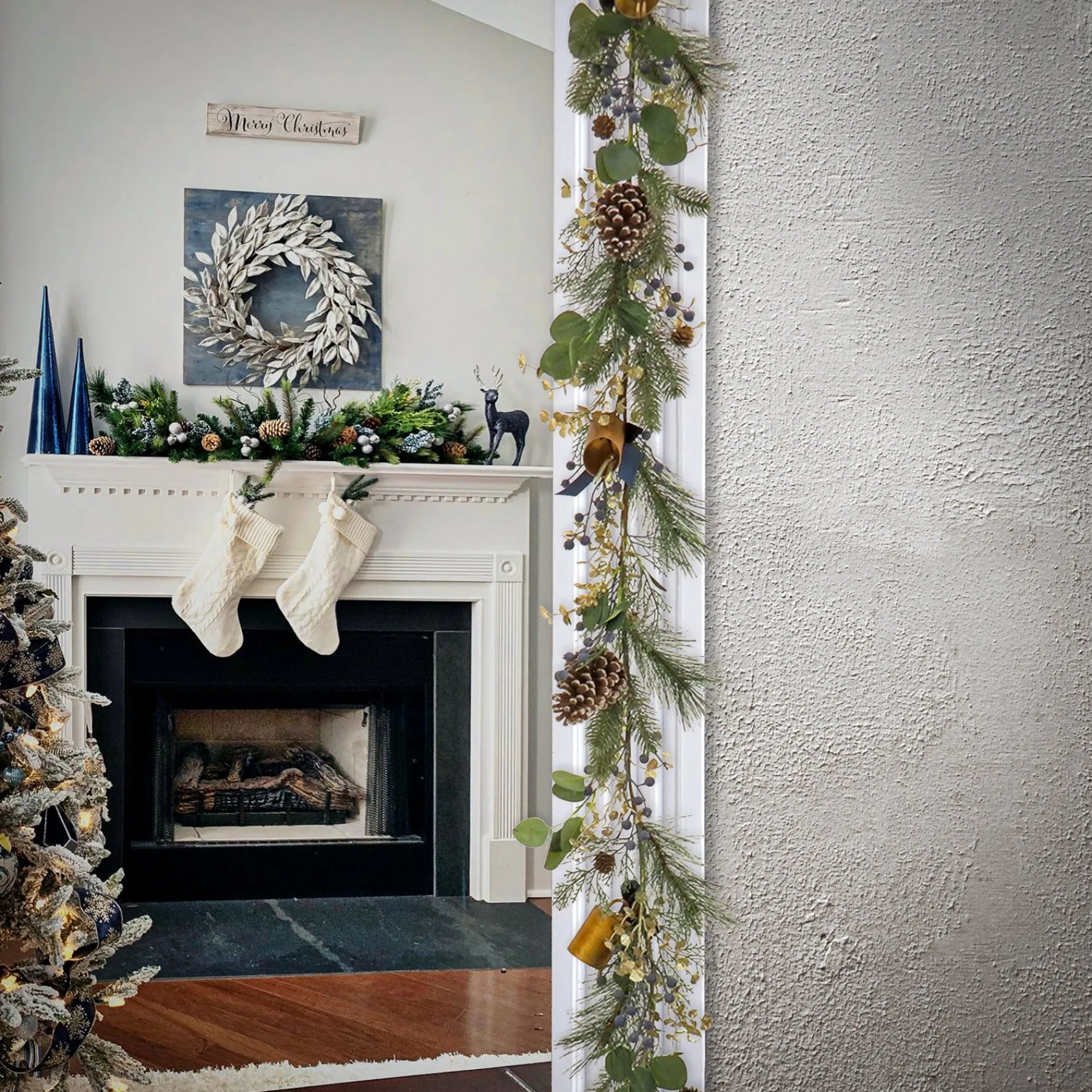 7' To 10' Garland-National Tree Company 9 Ft. Hgtv Home Collection Swiss Chic Garland