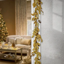 7' To 10' Garland-National Tree Company 9 Ft. Hgtv Home Collection Metallic Gold Laurel Garland
