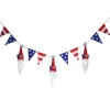 Patriotic Accessories-National Tree Company 6 Ft Patriotic Flags And Red Gnomes Garland