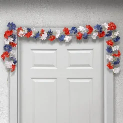 Patriotic Accessories-National Tree Company 6 Ft. Patriotic Hydrangea Garland Two Pack