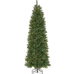 7Ft - 9Ft-National Tree Company 7.5 Ft. Pennington Fir Pencil Tree With Clear Lights