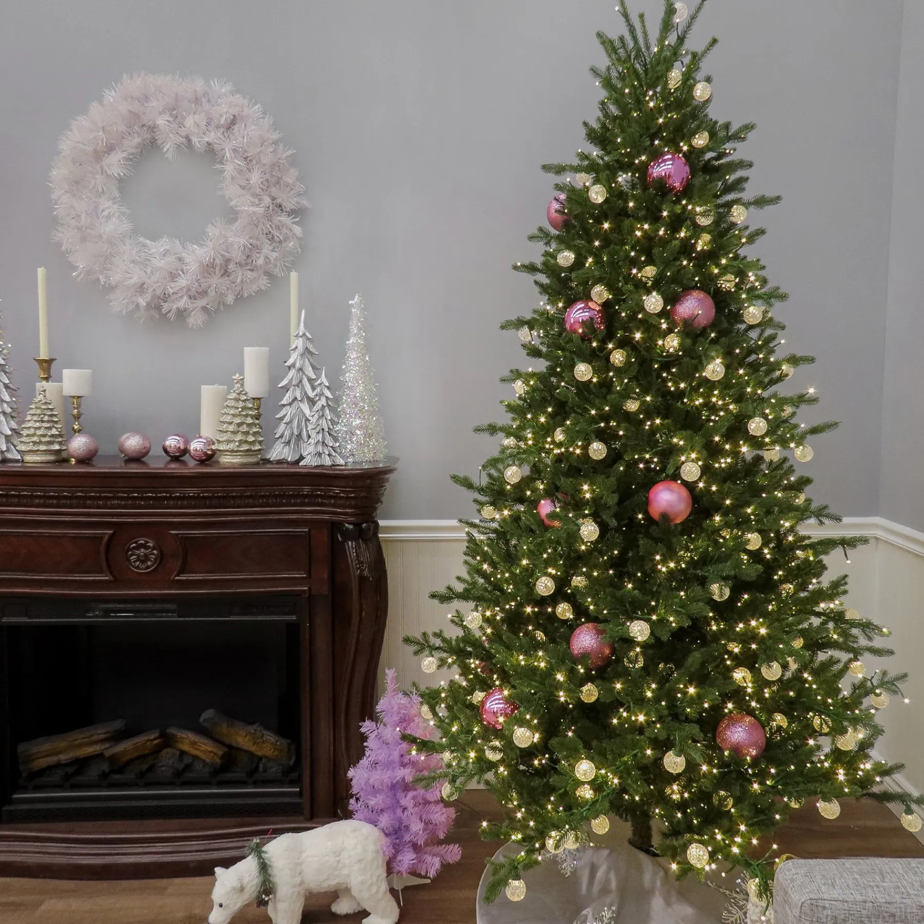 Full-National Tree Company 7.5 Ft Pre-Lit Aspen Pine Tree With Led Lights