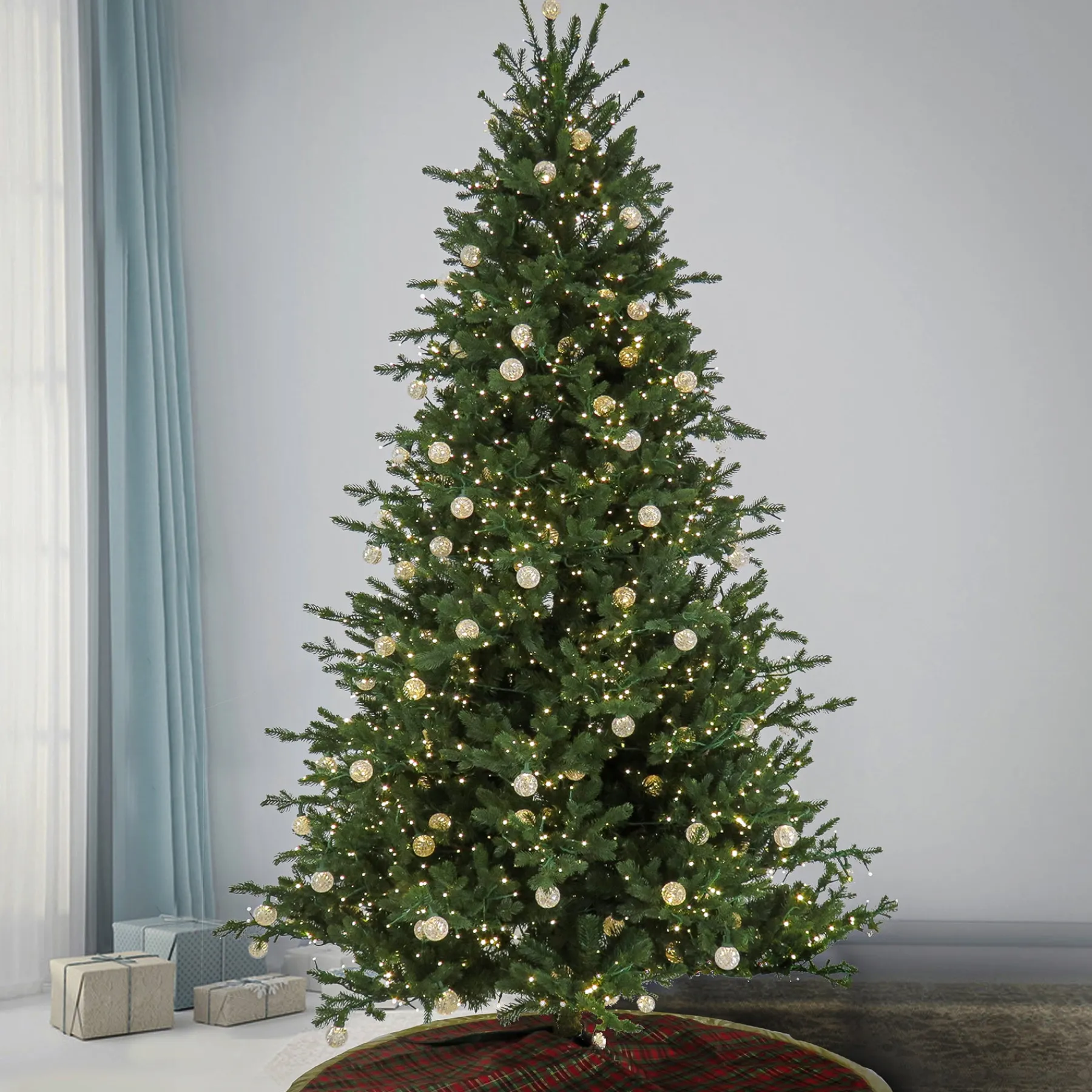 National Tree Company Full^7.5 Ft Pre-Lit Aspen Pine Tree With Led Lights