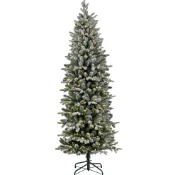 Slim-National Tree Company 7 Ft. Pre-Lit Conger Pine Pencil Slim Tree With Led Lights