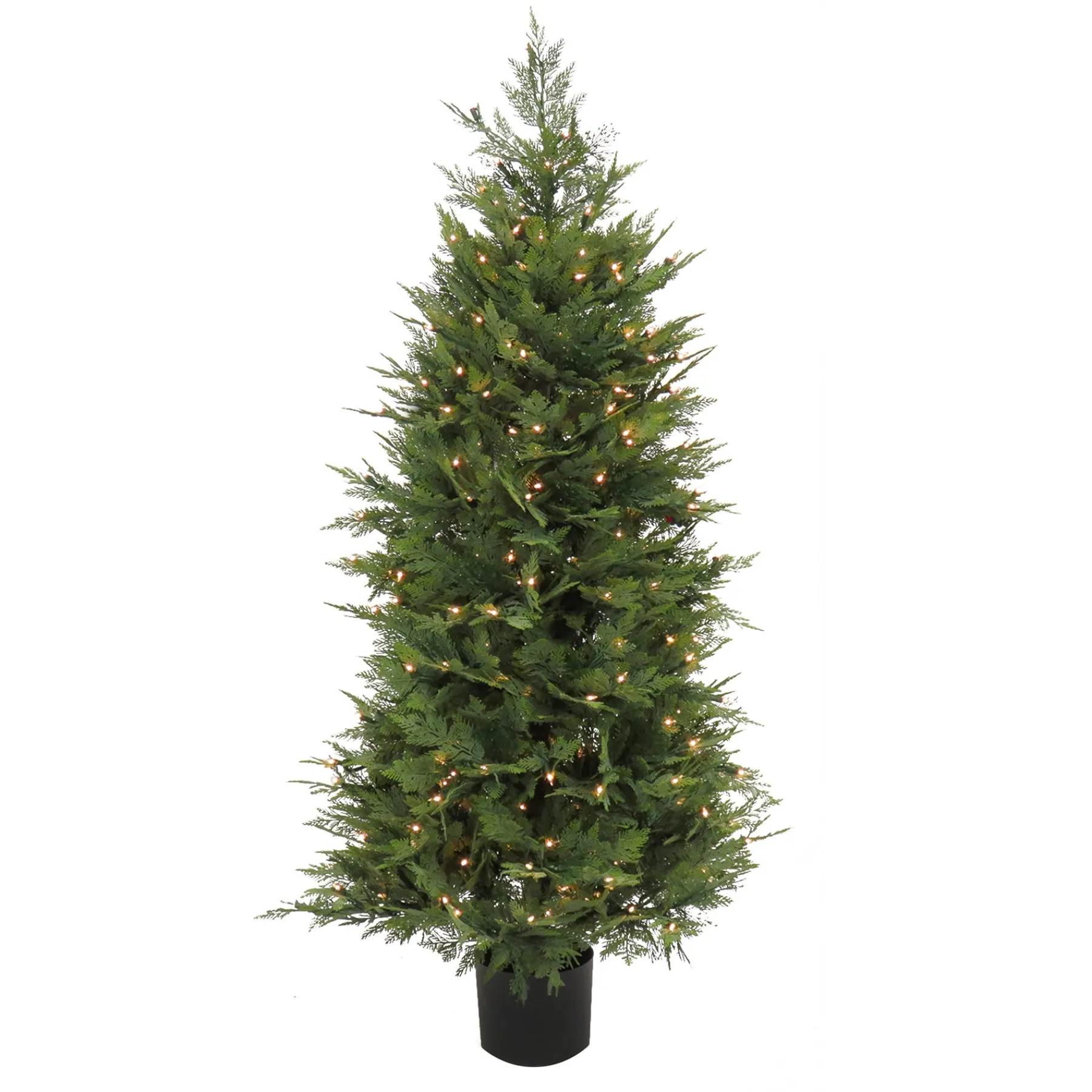 National Tree Company Potted Plants^5 Ft. Pre-Lit Cypress Tree In Nursery Pot