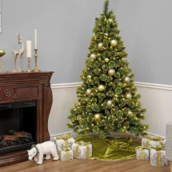 Full-National Tree Company 7 Ft Pre-Lit Maine Pine Tree With Led Lights