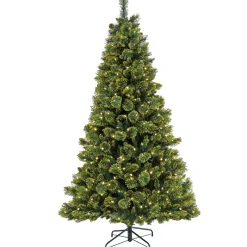7Ft - 9Ft-National Tree Company 7 Ft Pre-Lit Maine Pine Tree With Led Lights