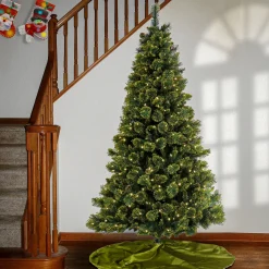 7Ft - 9Ft-National Tree Company 7 Ft Pre-Lit Maine Pine Tree With Led Lights